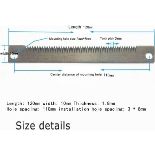 1 PCS 120X10X1.8mm size particle vertical packaging machine accessories cross-sealing cutter