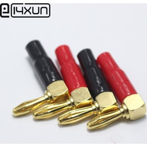 10Pcs Right Angle 90 Degree 4mm Banana Plug Screw L Type for Binding Post Amplifiers Video Speaker Adapter Connector