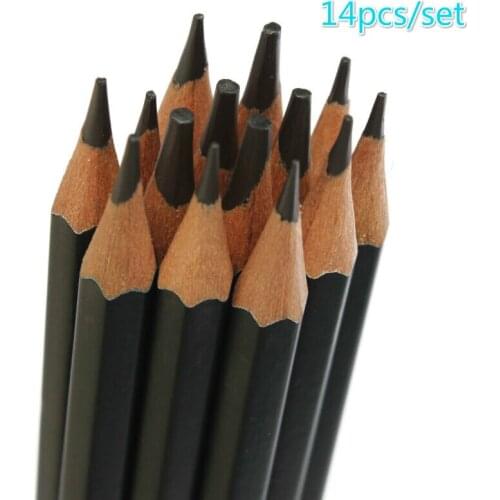 14pcs/set Professional Full Set of Sketch Pen Art Supplies 12B 10B 8B 7B 6B 5B 4B 3B 2B 1B HB 2H 4H 6HSketch Art Drawing Pencil