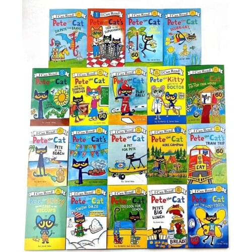 19 books/set I Can Read Pete The Cat English Picture Books Children Story book Early Educaction Reading Book 2-6 years 23*15cm