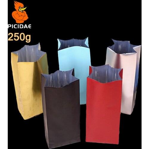 250 G Cookie Nut Casual Snack Food Packing Bag Half Pound Aluminum Foil Heat Up Side Gusset Back Open Top Seal Four Side Stand