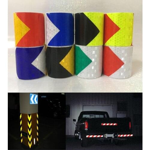 5CM*3M PVC Crystal Lattic Reflective Tape Car Bar Two-color Warning Body Arrow Reflector Packing Self-adhesive