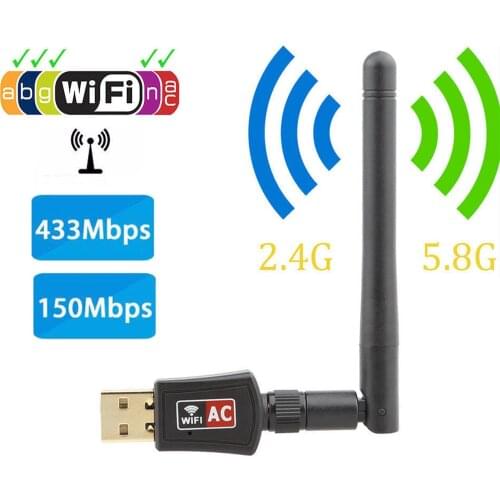 5G Wireless USB Wifi 600Mbps 802.11AC Network Card Dual Band 2.4G For KOQIT K1Mini V5H T10 RT8811CU Satellite Receiver DVB T2 S2
