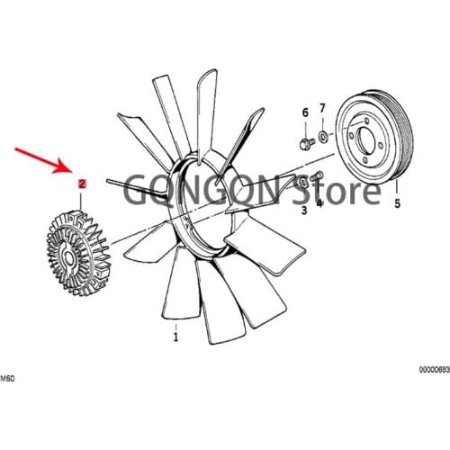 CAR coupling bm wE24 635CSi M6 635CSi E28 518 518i 520i 525e 525i 528e 528i 535i M5 M535i Fan clutch Water tank radiator fan mot