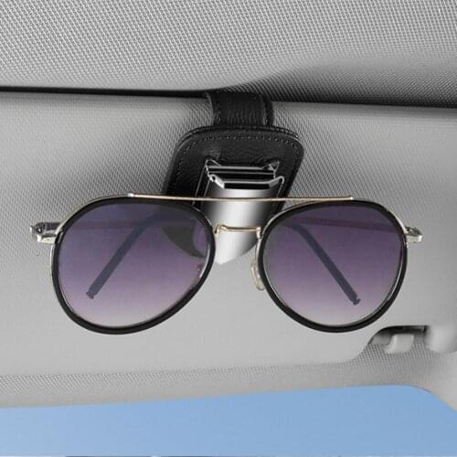 Car Glasses Case Auto Sun Visor Glasses Holder Sunglasses Clip Card Ticket Holder Pen Case Clip Box Universal Accessories
