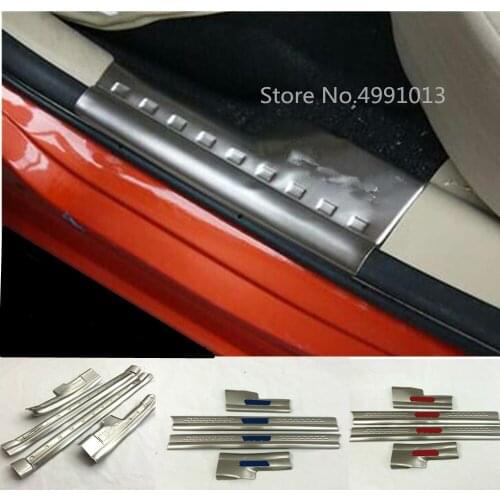 Car styling Stainless steel pedal door sill scuff plate cover inner built threshold For Toyota Vios/Yaris sedan 2017 2018 2019