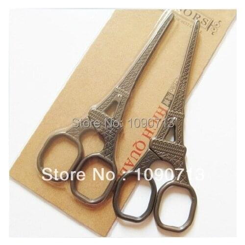Free Shipping 1 X The Eiffel Tower Scissors Vintage Style Antique Design Embroidery Sewing Scissors