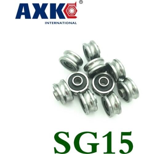 Free Shipping Axk 20 Pcs Sg15 2rs U Groove Pulley Ball Bearings 5*17*8*9.75 Mm Track Guide Roller Bearing Sg5rs V17