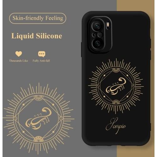 ASINA Cartoon Constellation Case for Xiaomi Poco F3 F2 Pro X2 Original Liquid Silicone Cases for Poco M3 Pr Tarot Pattern Covers