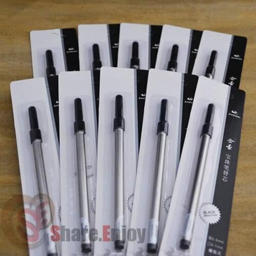 10 PCS JINHAO BLACK INK REFILLS FOR ROLLER BALL PEN 0.5MM POINT