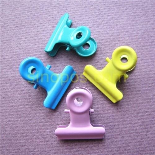 Colored Metal Binder Clips, colors assorted bill notes memo Spring Clip, Multi Colour vintage retro bright pinky Paper clamp