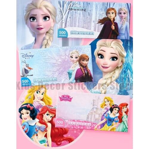 Disney Children Nail Stickers Tattoo Stickers Frozen 2 Elsa Anna Snow White Princess Makeup Toys Nail Decor Waterproof Stickers