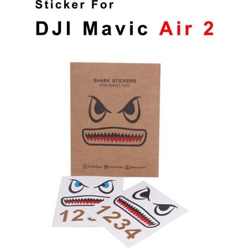 For DJI Mavic Air 2 Blue/Black 2pcs Eyes Shark Sticker Drone Body Sticker Aircraft Adhesive Decals Skin for DJI Mavic Air 2