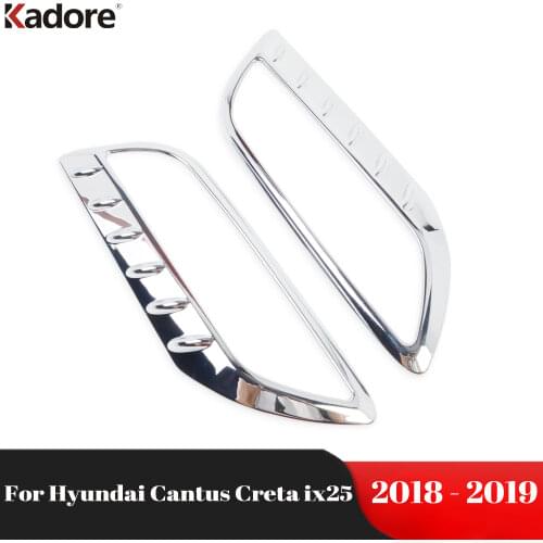 For Hyundai Cantus Creta ix25 2018 2019 Chrome Rear Bumper Reflector Fog Light Lamp Cover Trim Molding Garnish Frame Styling