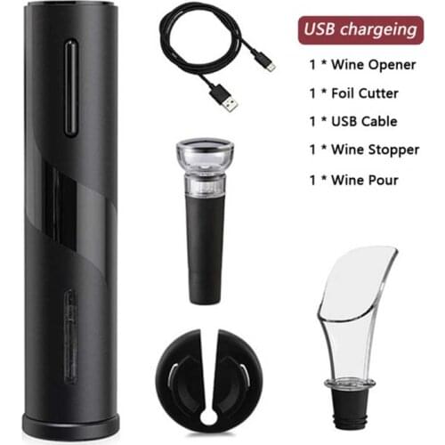 Electric Wine Bottle Opener Corkscrew Foil Cutter Set Automatic Wine Stopper For Red Wine Can Opener Rechargeable