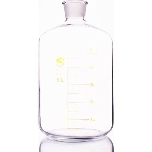 Serum bottle,Borosilicate glass 3.3,Capacity 5000ml,13# bottle mouth,Reagent bottle,Graduation Sample Vials Lid