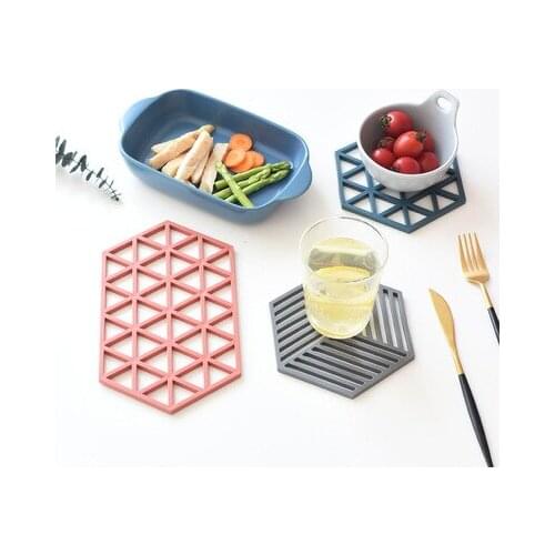 Geometric Silicone Table Mat Pad for Oven Bowl Pot Heat Resistant Placemat Non Slip Pastry Mat Coaster Potholders