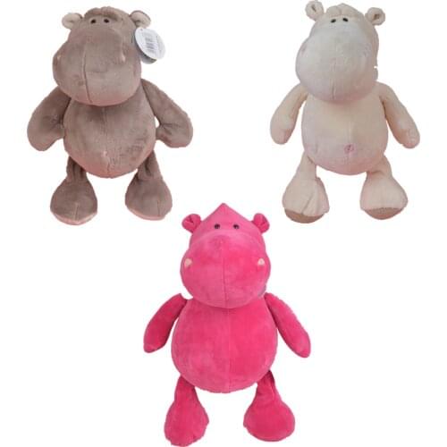 25cm- 45 cm White Grey pink Classic zoo jungle Color Hippo Stuffed Plush Toy, Baby Kids Doll Gift Free Shipping