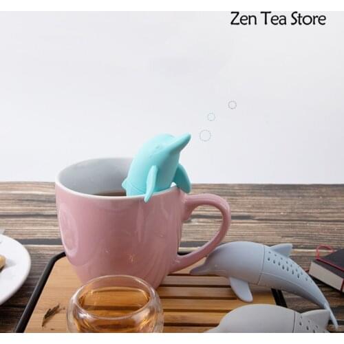 Creative Daily Necessities Dolphin Tea Infuser Silicone Tea Cup Tea Pot Strainer Filter Manatee Tea Infusers Tea Set Accessories