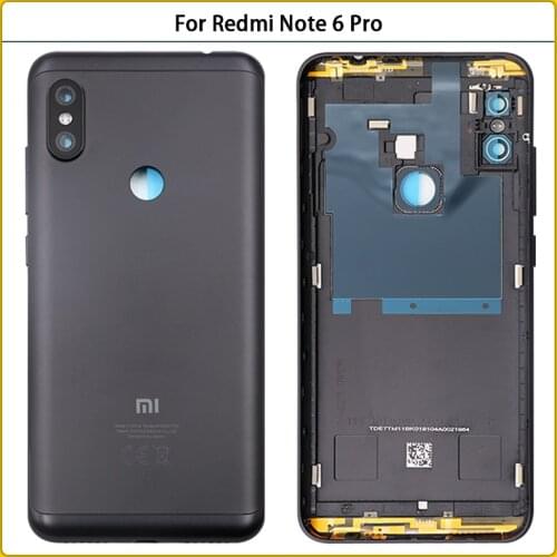 New For Redmi Note 6 Pro Battery Cover Door Rear Housing Case Note 6 Pro Metal Back Cover Replacement Parts