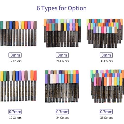 Acrylic Painter Set Bright Color Quick Dry Non Toxic Water Based Paint Pens for Rock Stone Metal Glass Wood Plastic Painting