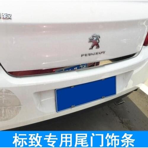 For Peugeot 301 408 2008 308 Tailgate Rear Door Bottom Cover Molding Trim Stainless Steel back door trim car Accessories