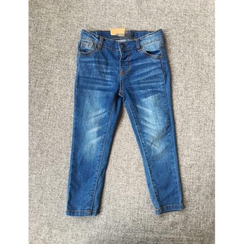 Small Li Jia Pure Original Small And Medium Virgin Boy Girl Wash Wear Bai Xiushen Joker Leisure Time Jeans Trousers 3-8 Year