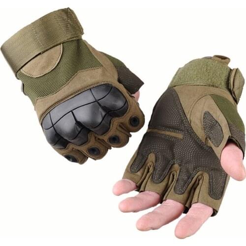 Tactical Hard Knuckle Half finger Gloves Mens Army Military Combat Hunting Shooting Airsoft Paintball Police Duty - Fingerless
