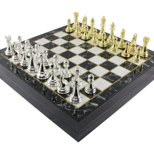 Personalized Chess Set Luxury Marble Plated Chess Game Gift for Husband Board Game Wooden Chess Board Gift for Girlfriend