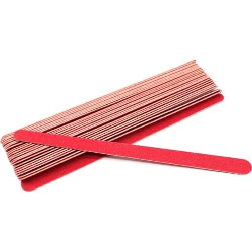 25pcs Red Wooden Nail File Wood Nail Buffer emery board Sanding Nail Files UV Gel polish buffer pusher manicure care tools