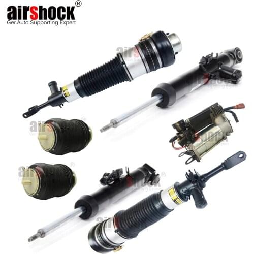 AirShock 7PCS Front Air Ride Air Compressor Rear Air Spring Fit Audi A6 C6 4F0513032H(05312L) 4F0616040AA(39AA) 4F0616005E