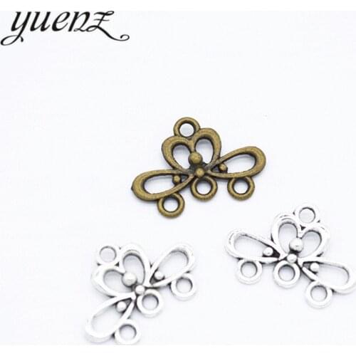 YuenZ 30pcs Antique silver color alloy Metal flower Porous pendant Charms for Jewelry Making Diy Handmade Jewelry 18*13mm G118