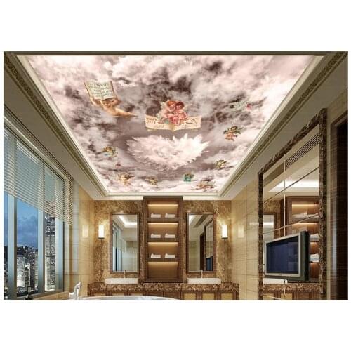 Custom 3d wallpaper 3d ceiling murals wallpaper Dream cloud sky angel zenith condole top background wall murals bedroom wall