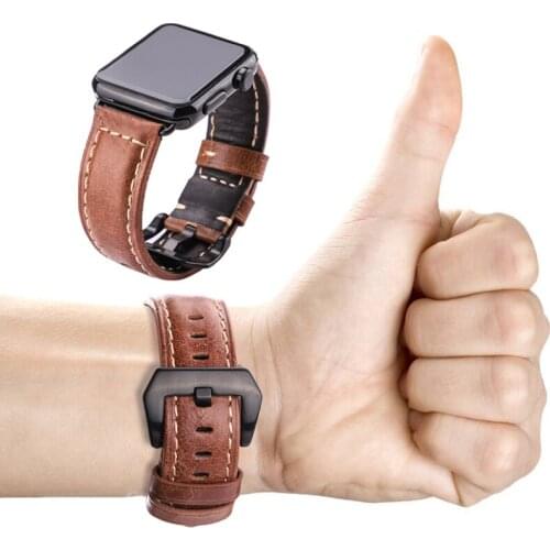 Genuine Leather Strap For Apple Watch Band 4 42mm iWatch Band 3 38mm Cowhide Wrist Watchband Bracelet Belt 3 2 1