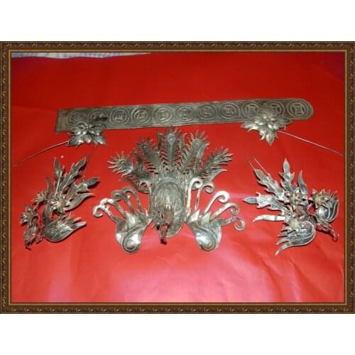 Womens Hair Tiaras TV Play Special use Handmade Antique Pinach Artwork Hanfu Accessory Unisexual Hair Crown Piece