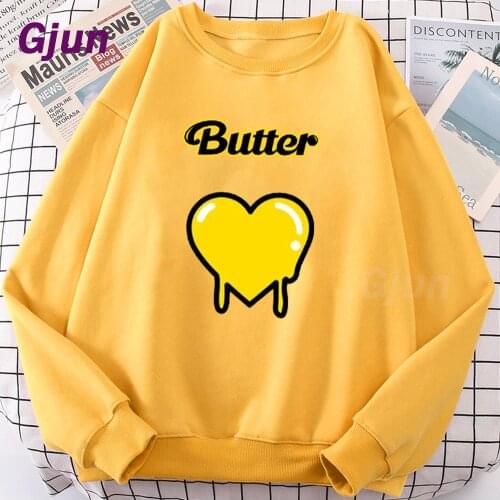 NEW Butter Album Print Hoody Women Fashion Korean Idols Fleece Hoodie Oversize Loose Sweatshirt Crewneck Pullover Female Autumn