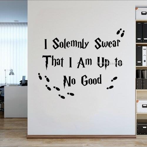 Vinyl Quote Art Marauder Wall Decals Lettering "I Solemnly Swear That I Am Up To No Good" Wall Sticker Baby Nursery Decor LC1662
