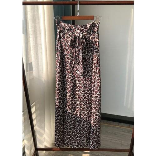 Women Skirt Vintage Floral Long High Waist Oversized Copper Sponge Midi Skirt