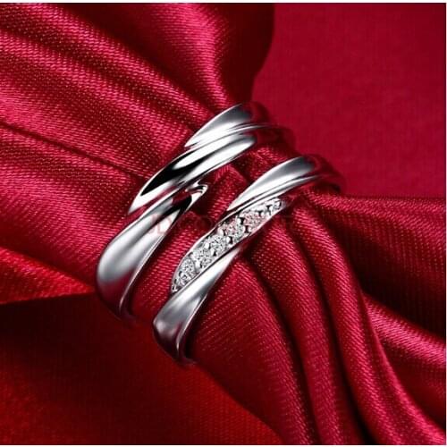 925 Sterling Silver interweave Open Rings For Women Fashion Prevent Allergy Sterling-silver-jewelry