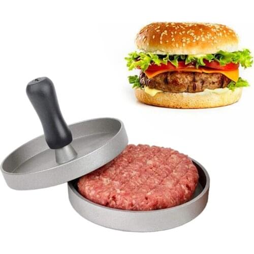 1 pMetal Burger Press Hamburger Press Patty Maker Mold Meat Beef Pork Lamb Cheese Burger Maker for BBQ Kitchen Barbecue Tool