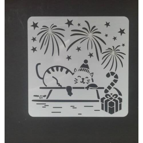 13*13 Christmas pvc Layering Stencils for DIY Scrapbooking/photo album Decorative Embossing DIY Paper Cards Crafts