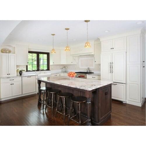 2017 retail wholesales solid wood kitchen cabinets customized made white color traditional wooden cabinets S1606126