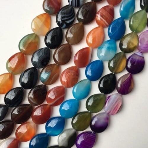 30X40mm striped onyx Droplet shape natural stone bead necklace accessories agat DIY creative jewelry 15" Free Shipping