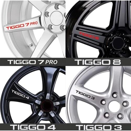 4Pcs Car Wheels Rims Racing Decal Sticker For CHERY TIGGO 3 4 5 7 8 Auto Threshold Protector Decals Accessories