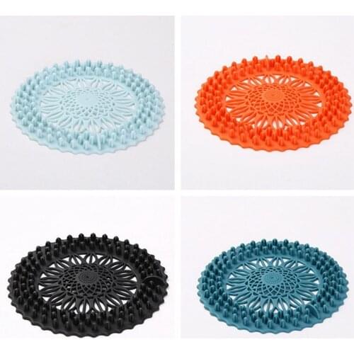 4PCS Kitchen Rubber Hair Catcher Hollow Rubber Hair Stopper Hair Trap Shower Hair Strainer Sink Stopper Sink Strainer Tool