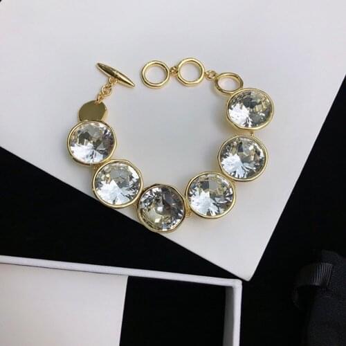 Brand Vintage Color Fashion Jewelry Copper Chain Black Name White Bracelet Fashion Praty Jewelry Name Crystal Bracelet Vintage