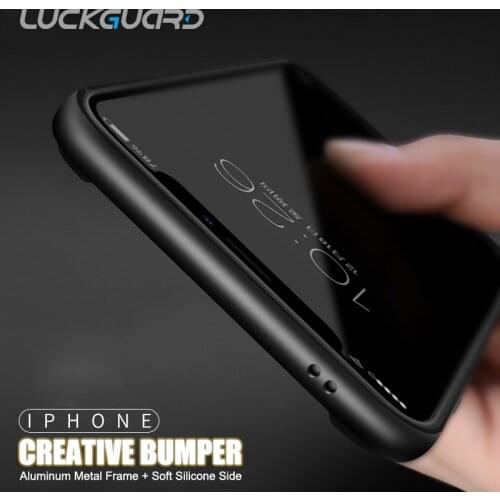 Bumper Phone Case For iPhone 11 Pro X XR XS Max 8 7 6 6S Plus Luxury Hybird Aluminum Metal Frame Soft Silicone Side Cover Fundas