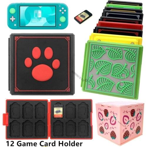For Nintend Switch Game Card Case Storage Box for Nintendo Switch for 12 in 1 NS Game Cards case + 3D Analog joysticker