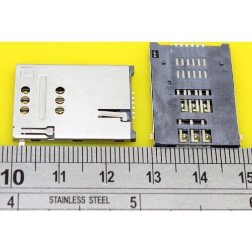 Cltgxdd KA-096 Mobile Phone Sim card Slot 6P+1P Self Push sim 7P card socket Holder For Tablet PC Dual shell with column