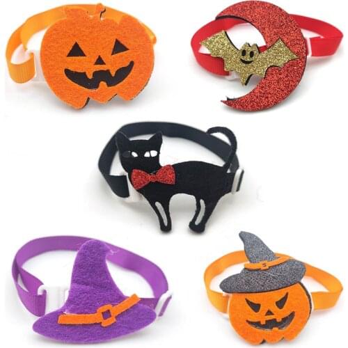50/100 Pcs Dogs Pets Accessories Halloween Style Dog Pet Bow Ties Collar Pumpkin Demon Style Dogs Puupy Cat Bowtie Necktie